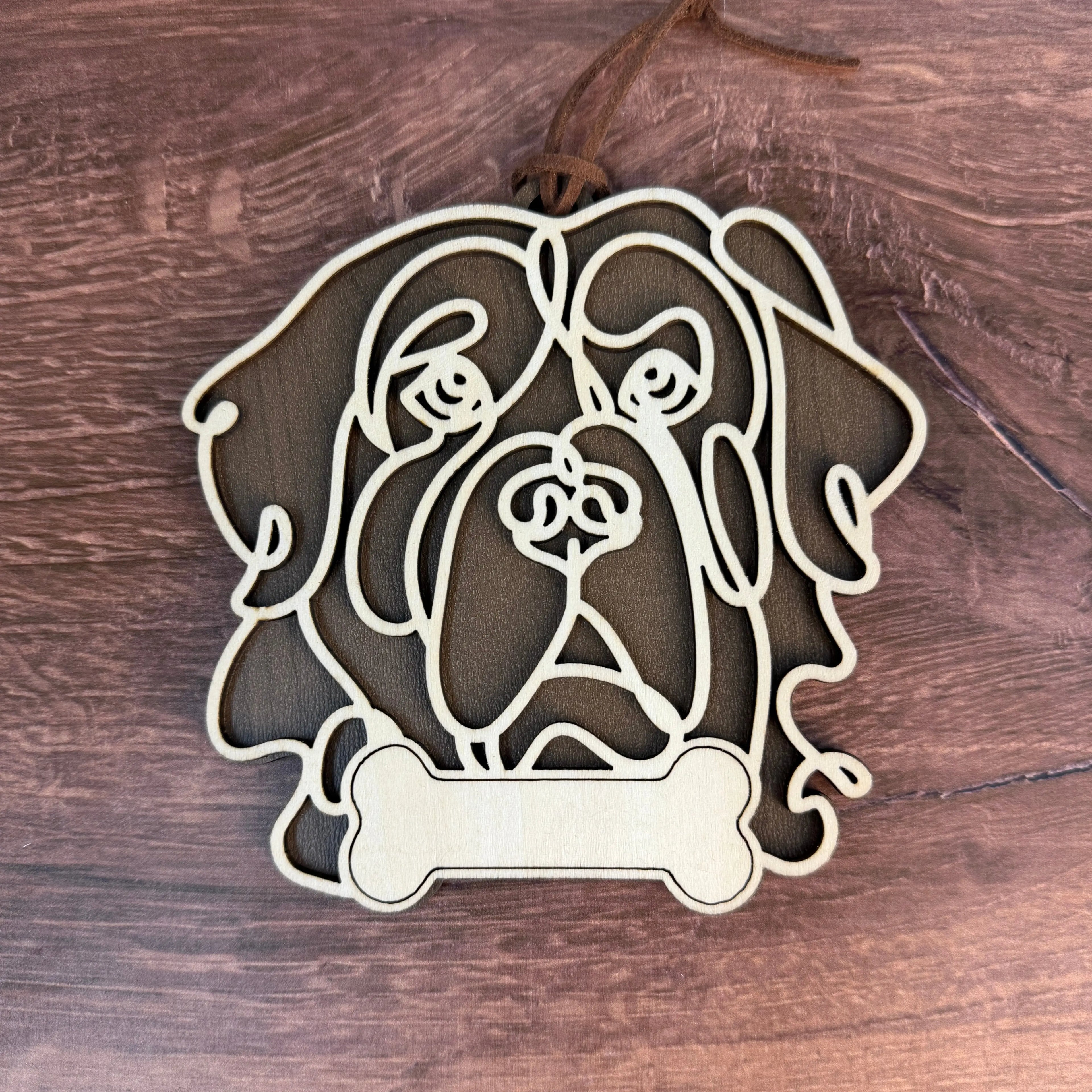 Dog Breed Doodle Line Art Ornament - Personalized 
