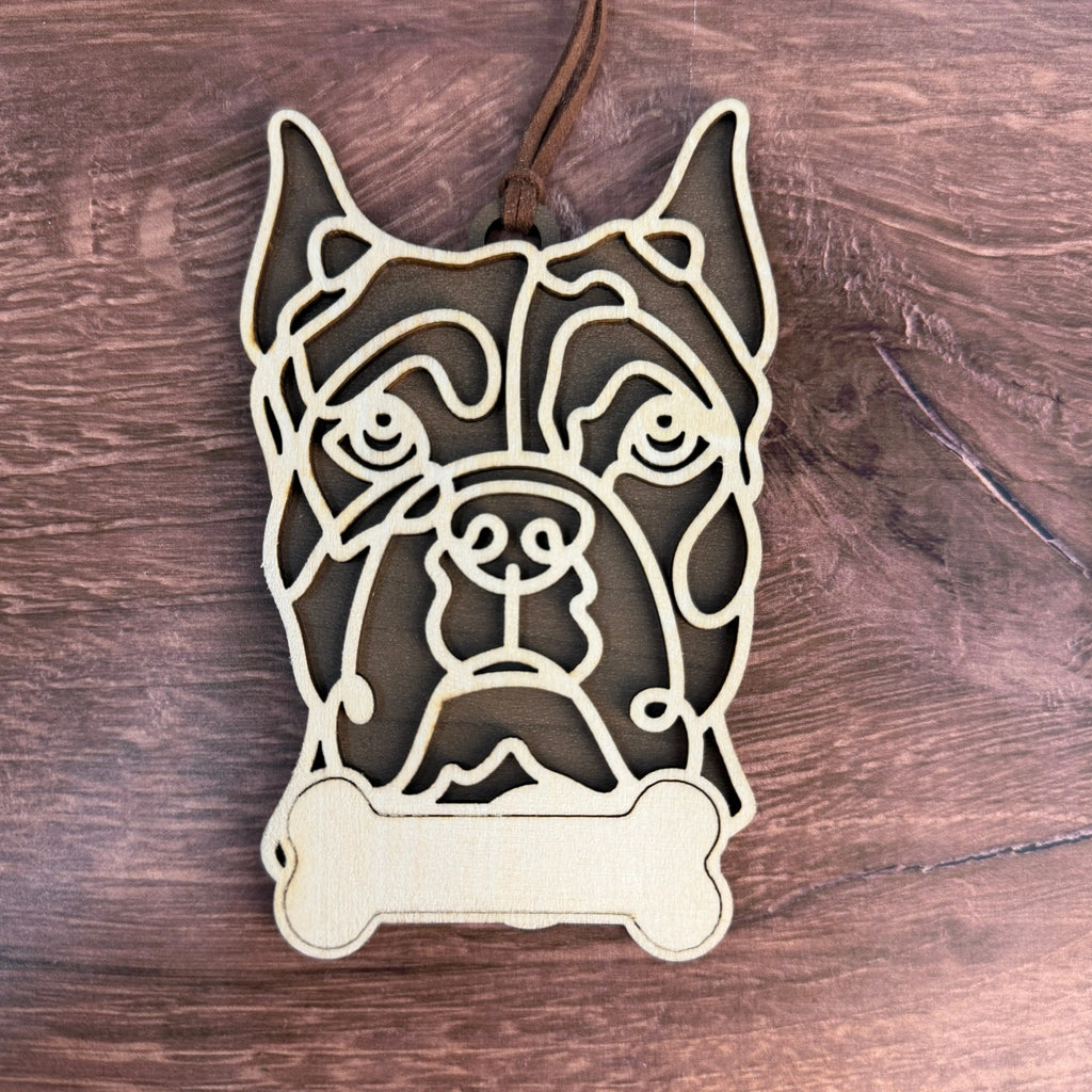 Dog Breed Doodle Line Art Ornament - Personalized 