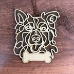 Dog Breed Doodle Line Art Ornament - Personalized 