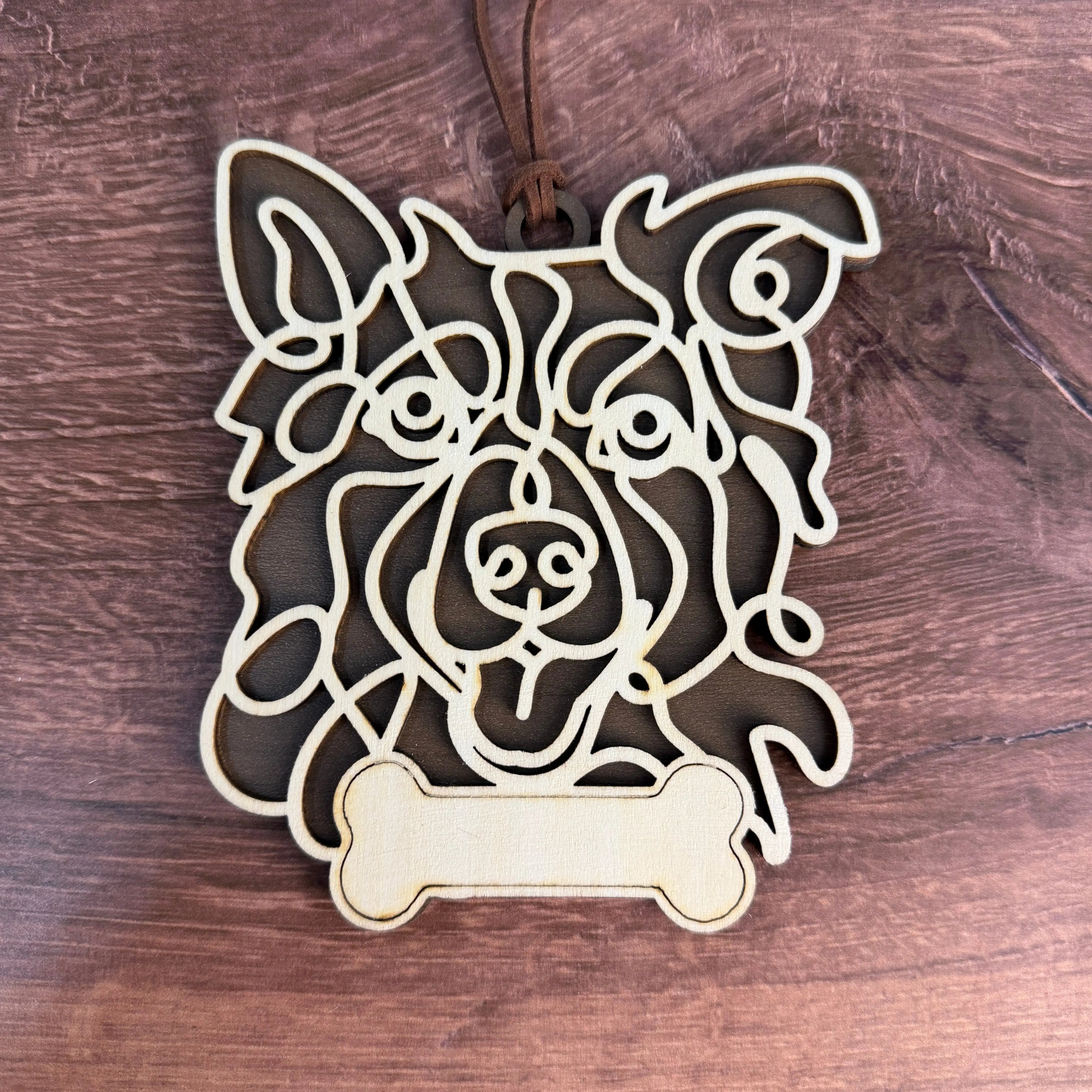 Dog Breed Doodle Line Art Ornament - Personalized 