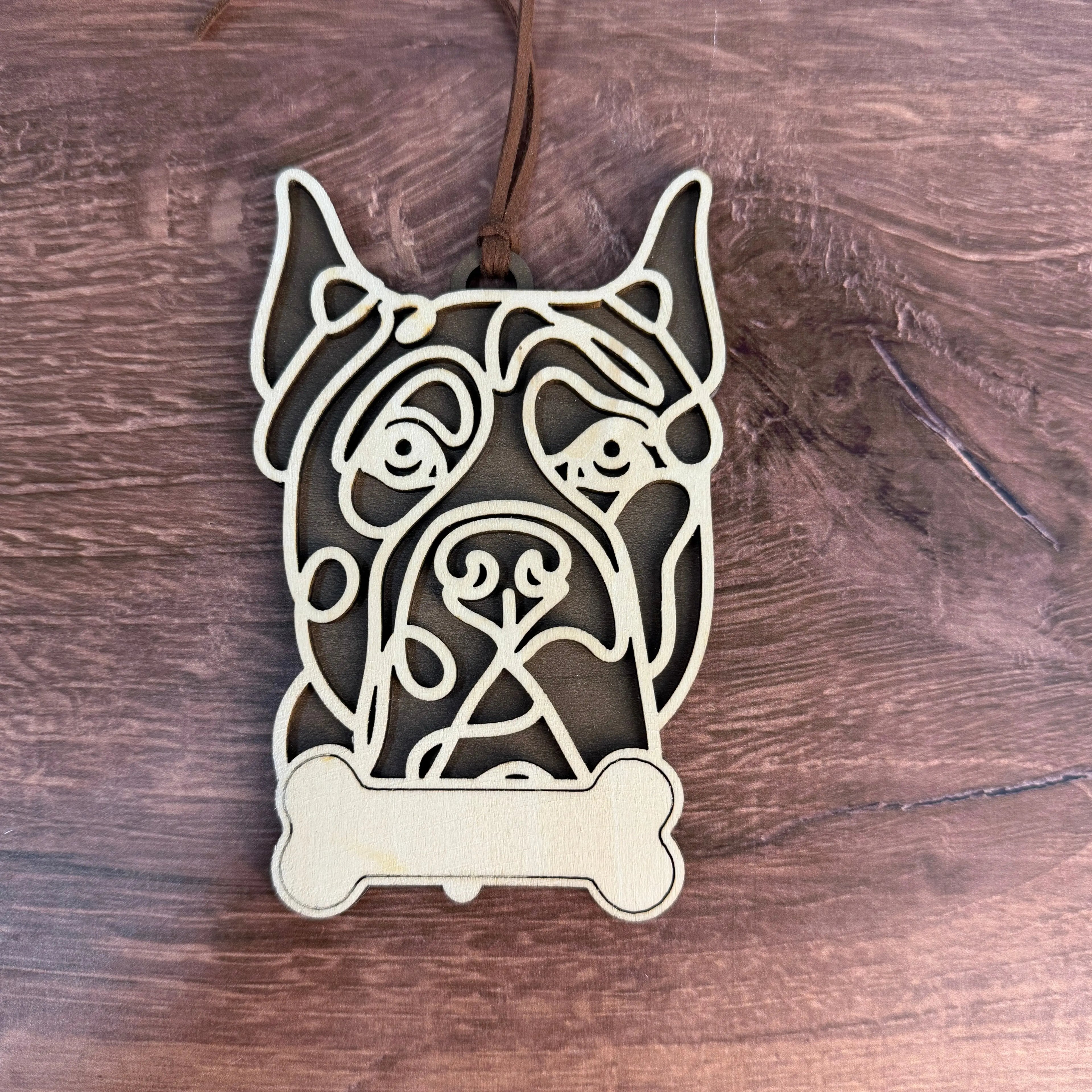 Dog Breed Doodle Line Art Ornament - Personalized 