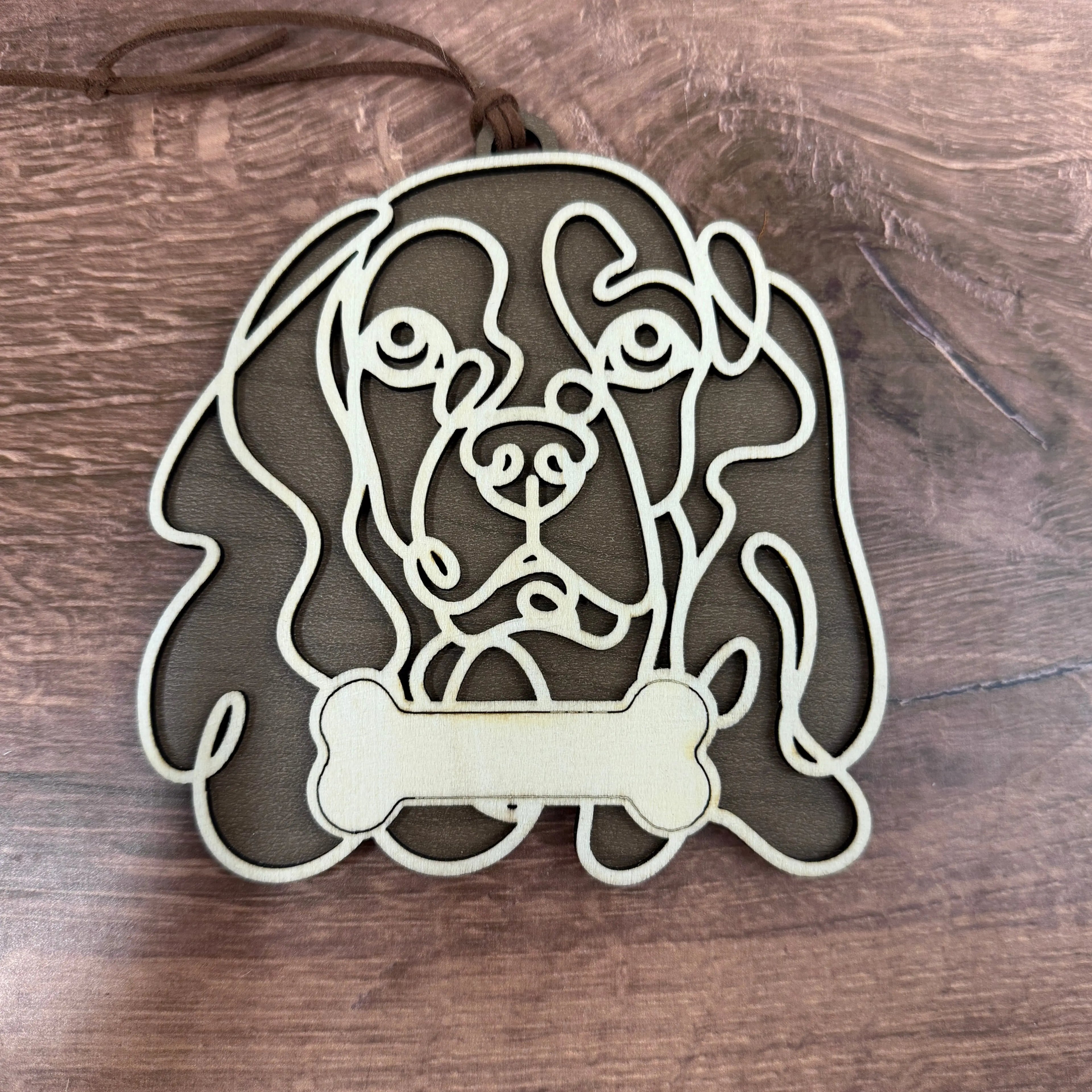 Dog Breed Doodle Line Art Ornament - Personalized 