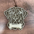 Dog Breed Doodle Line Art Ornament - Personalized 