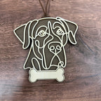 Dog Breed Doodle Line Art Ornament - Personalized 