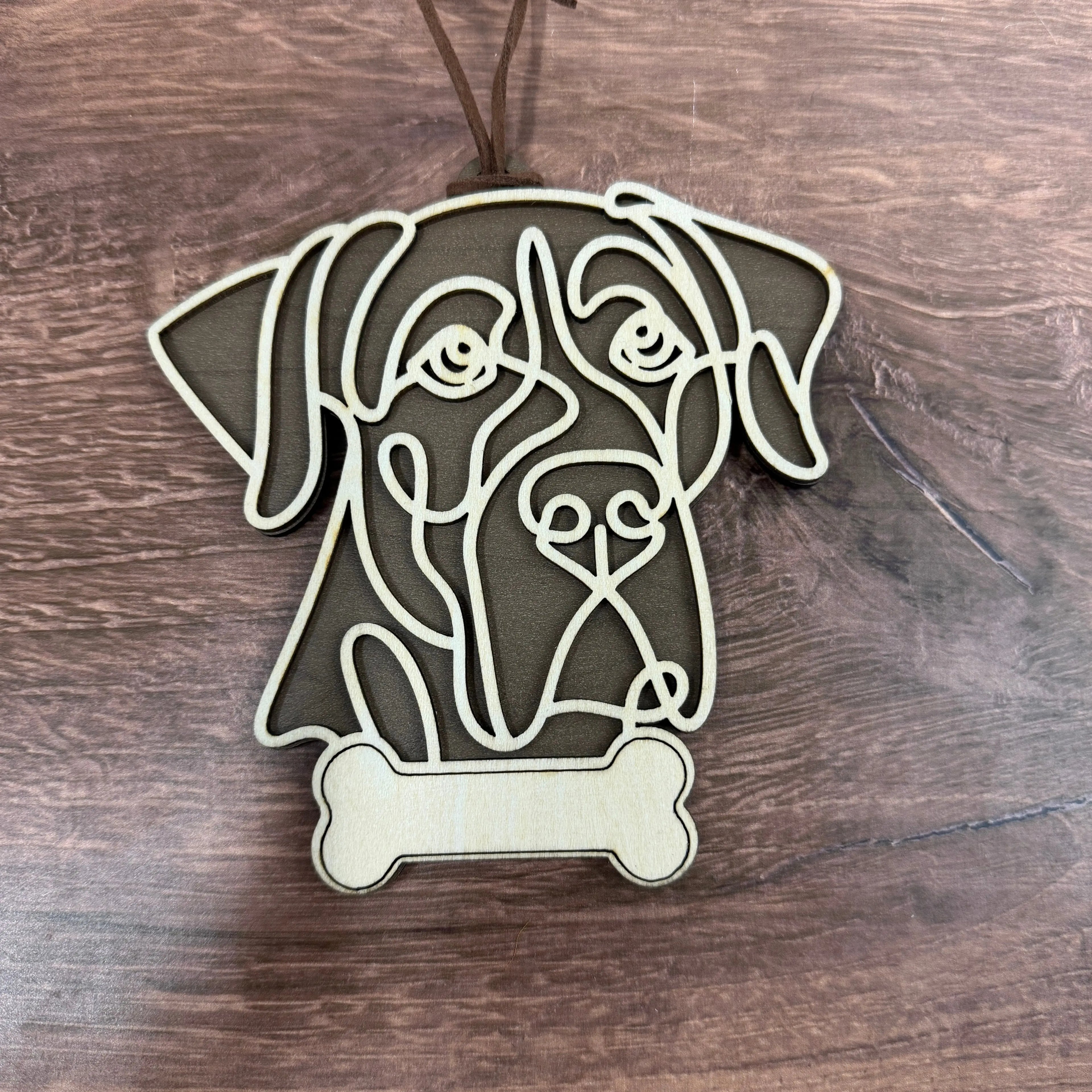 Dog Breed Doodle Line Art Ornament - Personalized 