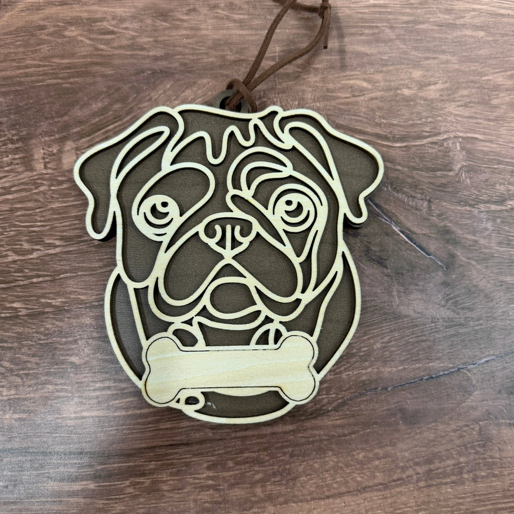 Dog Breed Doodle Line Art Ornament - Personalized 