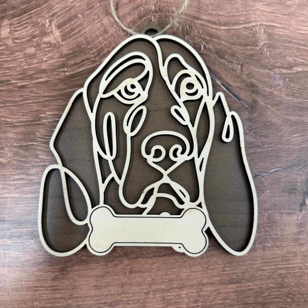 Dog Breed Doodle Line Art Ornament - Personalized 