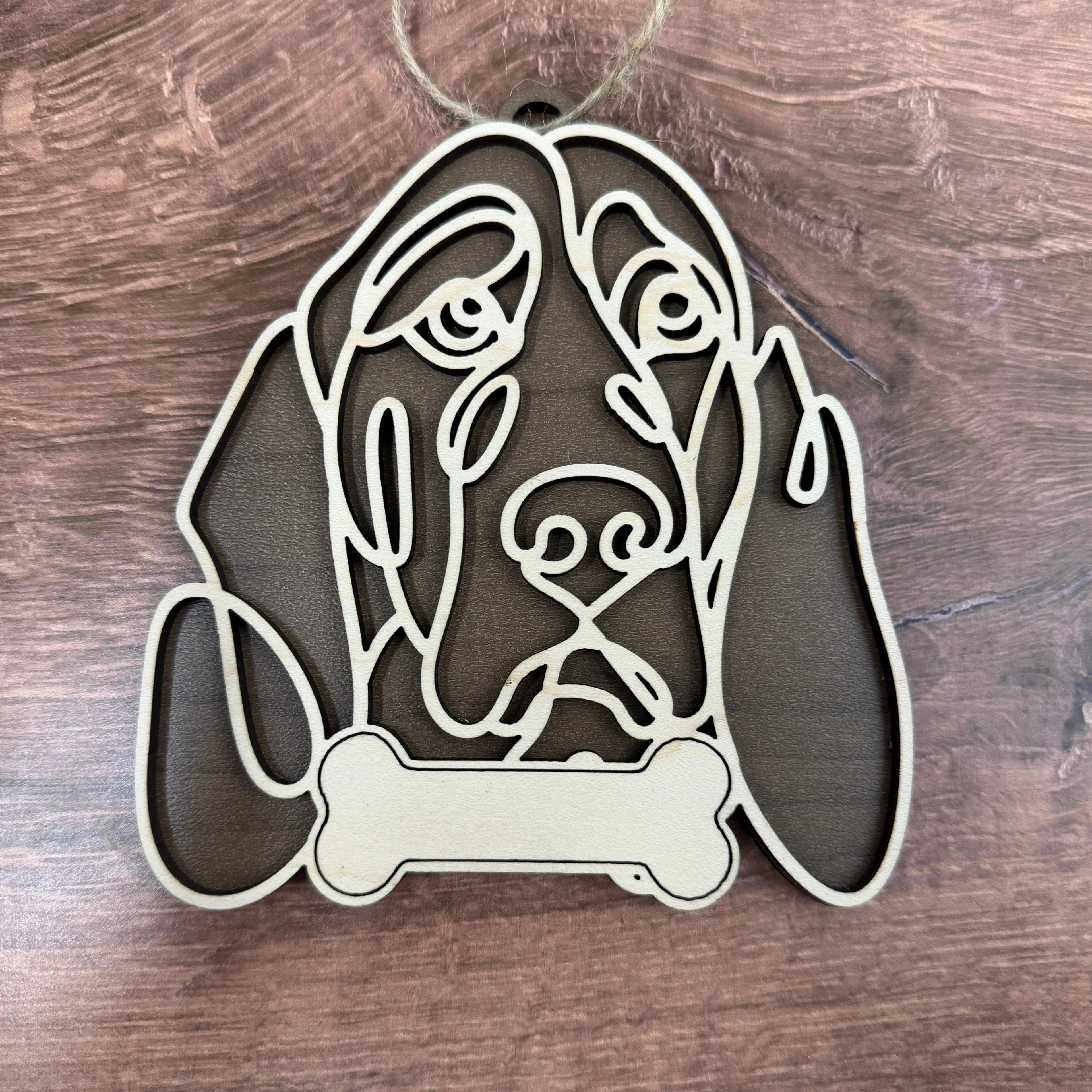 Dog Breed Doodle Line Art Ornament - Personalized 