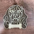 Dog Breed Doodle Line Art Ornament - Personalized 