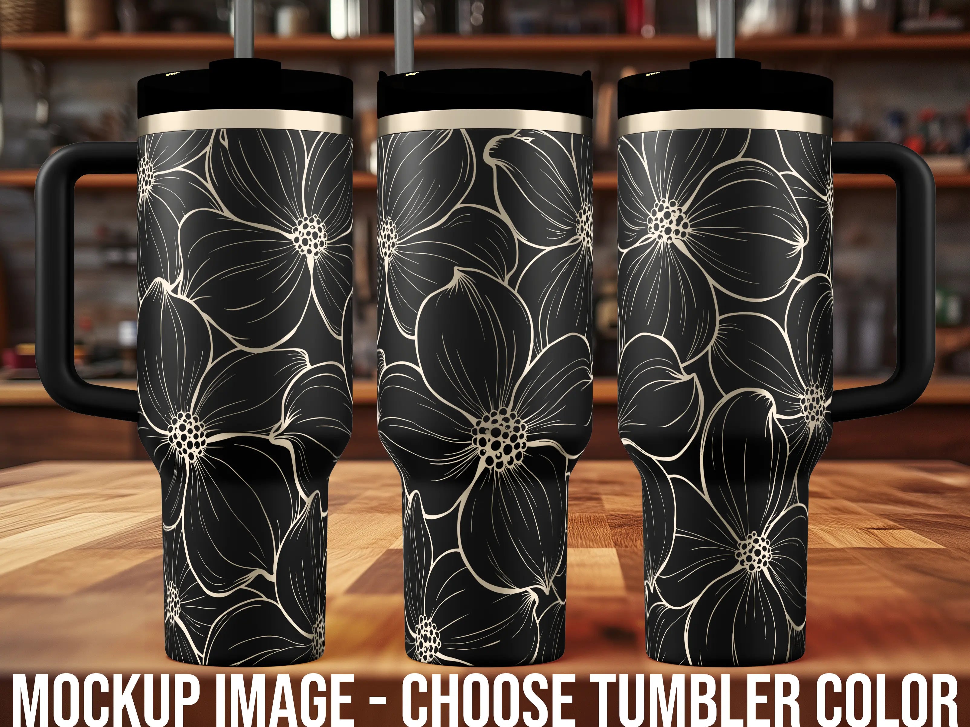 Dogwood Flower Floral Tumbler | 40oz, 30oz, Stanleys, 20oz, 16oz, 14oz, 10oz 