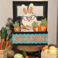 Easter Blessings | Easter Bunny | Add-On for Interchangeable Window Box Shelf Sitter Base | Interchangeable Decor Add-On  | Easter Decor 