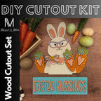 Easter Blessings | Easter Bunny | Add-On for Interchangeable Window Box Shelf Sitter Base | Interchangeable Decor Add-On  | Easter Decor | DIY Cutout Kit 