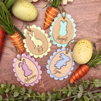 Easter Bunny Easter Basket Name Tags | Customized | Wood + Acrylic 