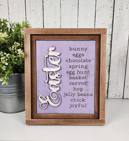 Easter Sign + Frame | Choice of 3 signs + Included Frame | DIY CUTOUT KIT 