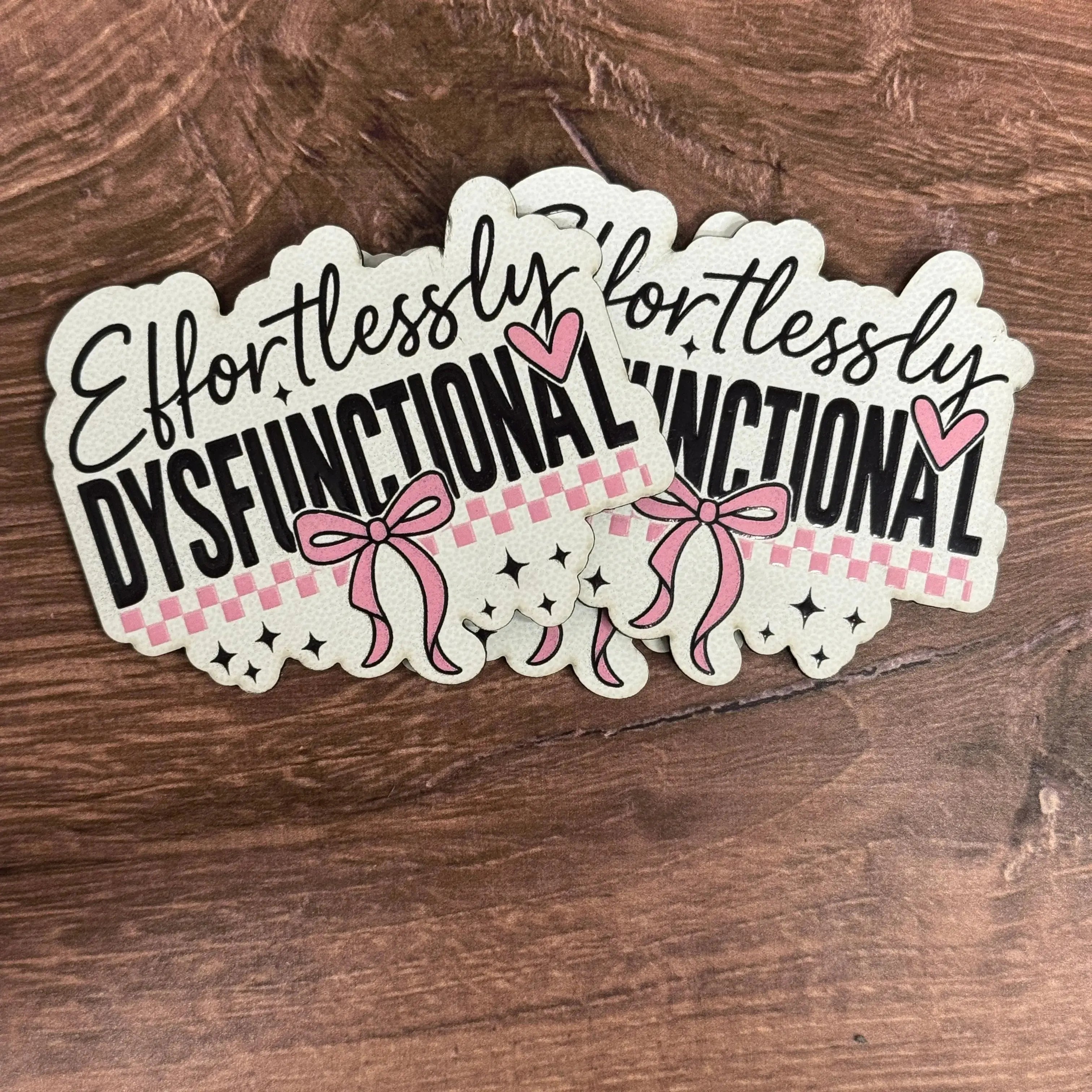 Effortlessly Dysfunctional | UV Printed Leather Hat Patch 
