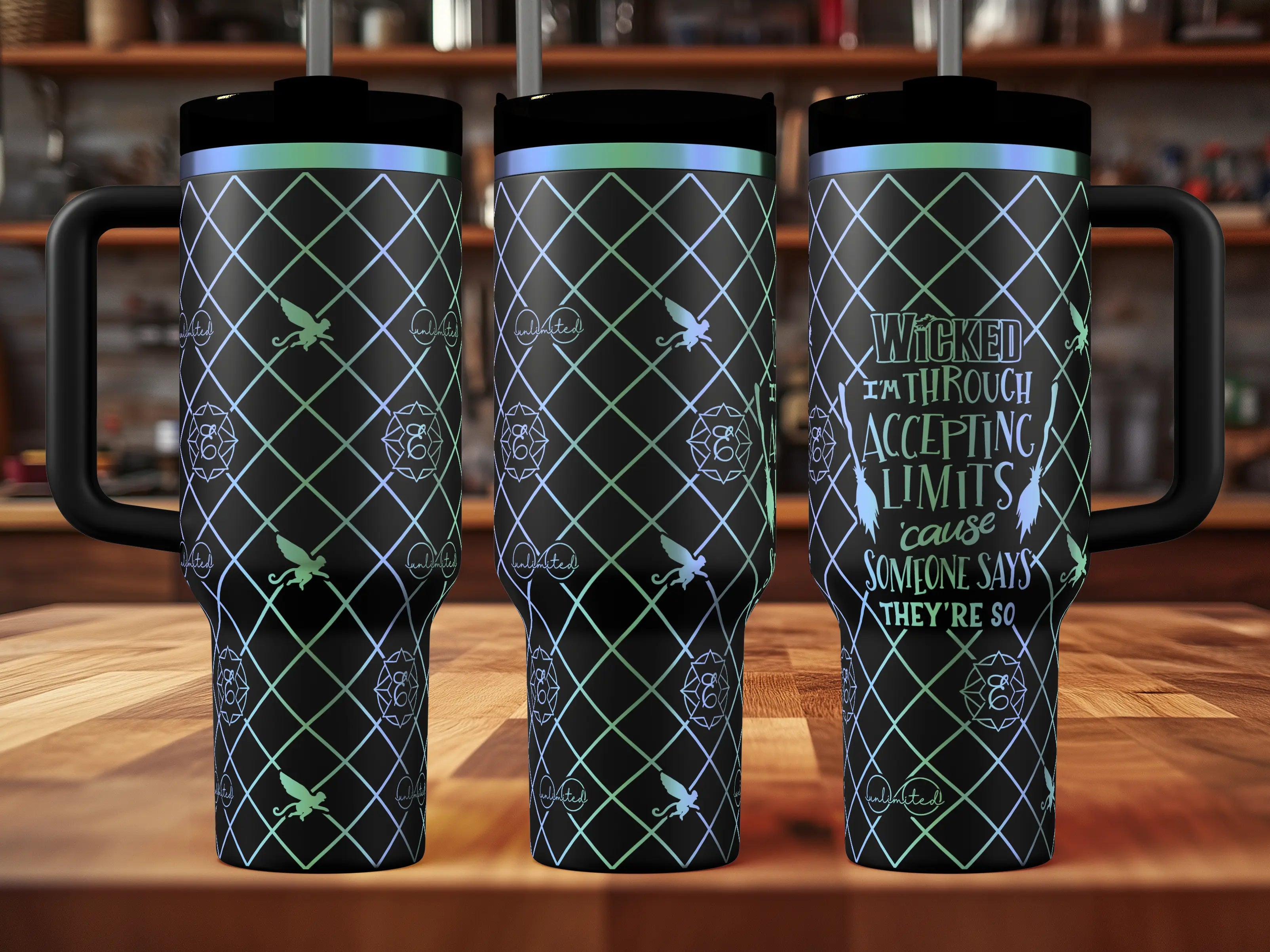 Elphaba (WICKED v2) Tumbler | 40oz, 30oz, Stanleys, 20oz, 16oz, 14oz, 10oz 