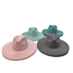 Engraved Vegan Suede Flat Brim Cowboy Hat 