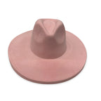 Engraved Vegan Suede Flat Brim Cowboy Hat 