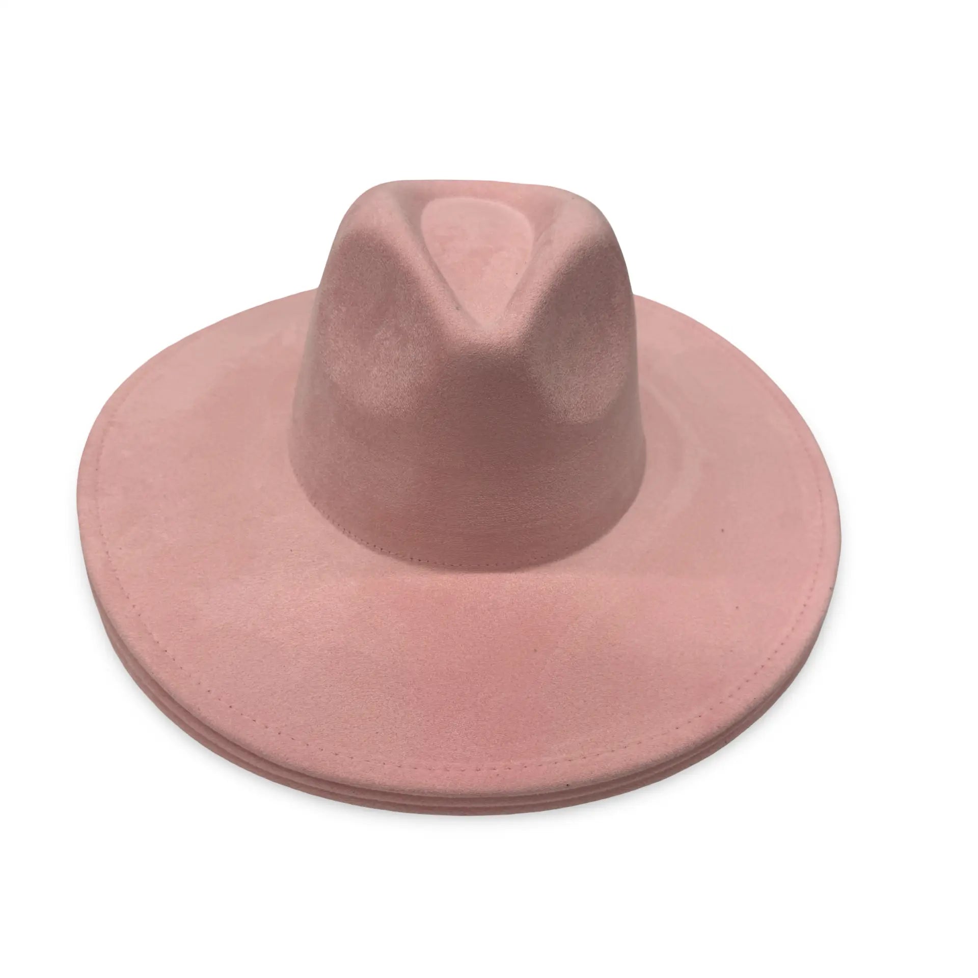 Engraved Vegan Suede Flat Brim Cowboy Hat 