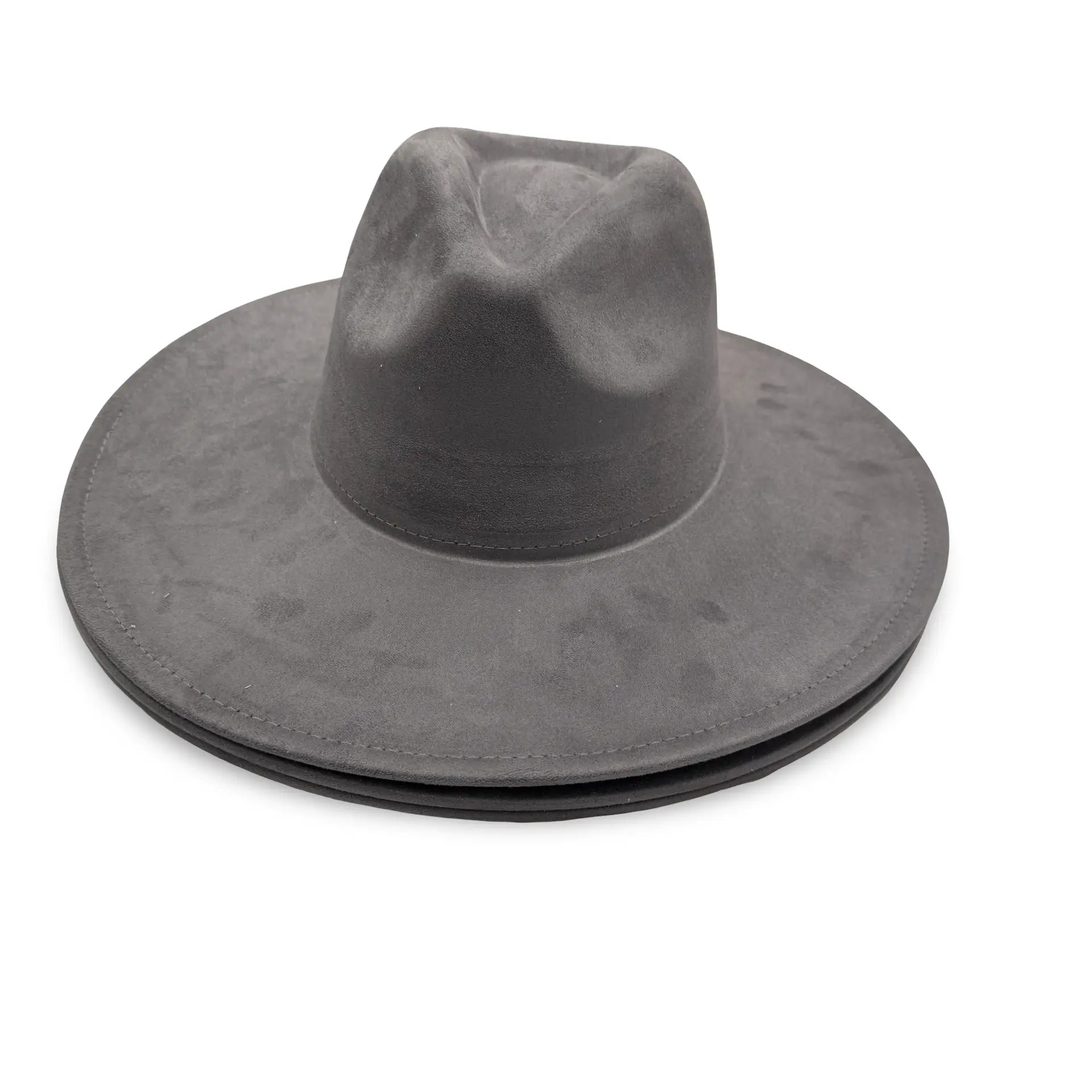 Engraved Vegan Suede Flat Brim Cowboy Hat 