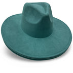 Engraved Vegan Suede Flat Brim Cowboy Hat 