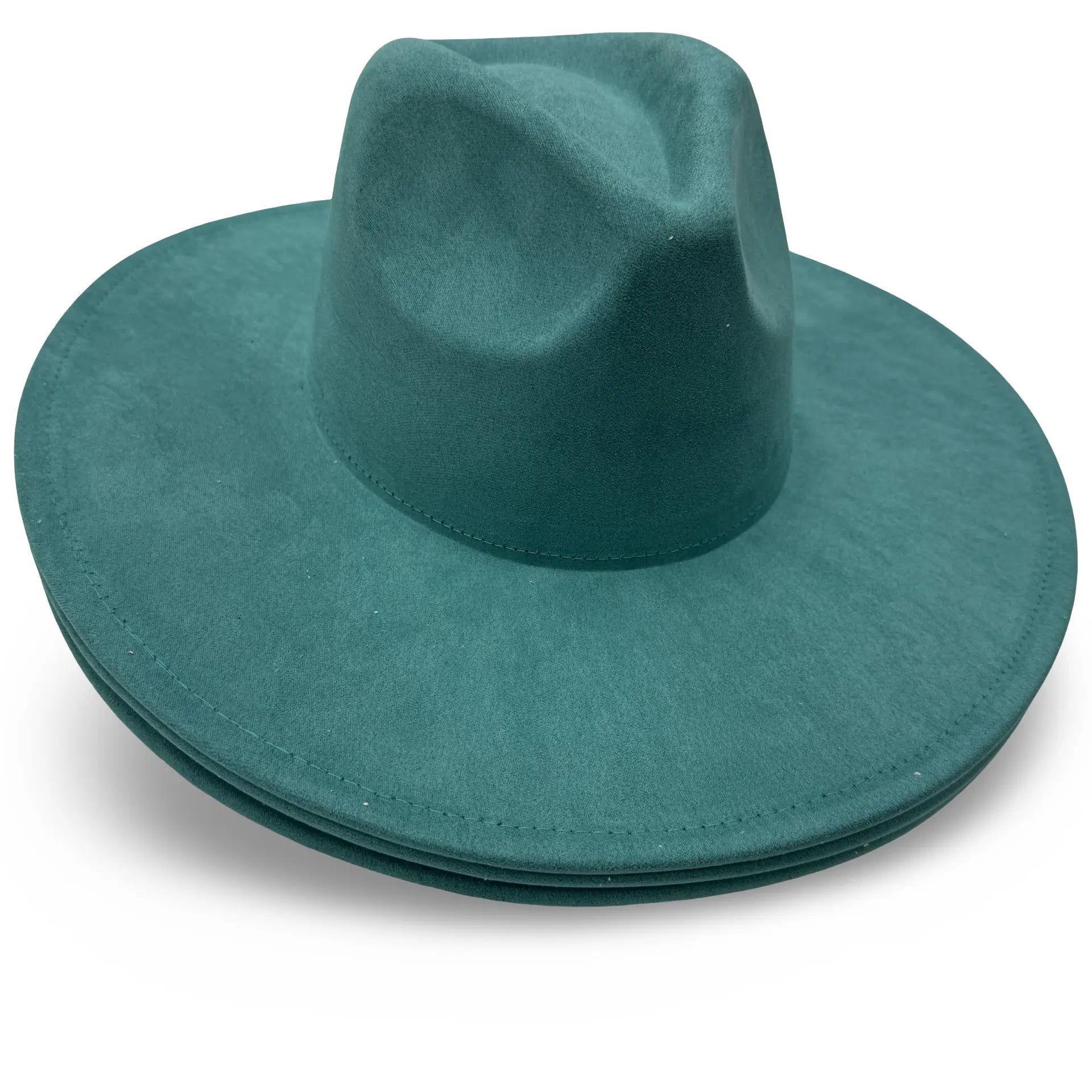 Engraved Vegan Suede Flat Brim Cowboy Hat 