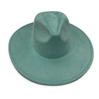 Engraved Vegan Suede Flat Brim Cowboy Hat 