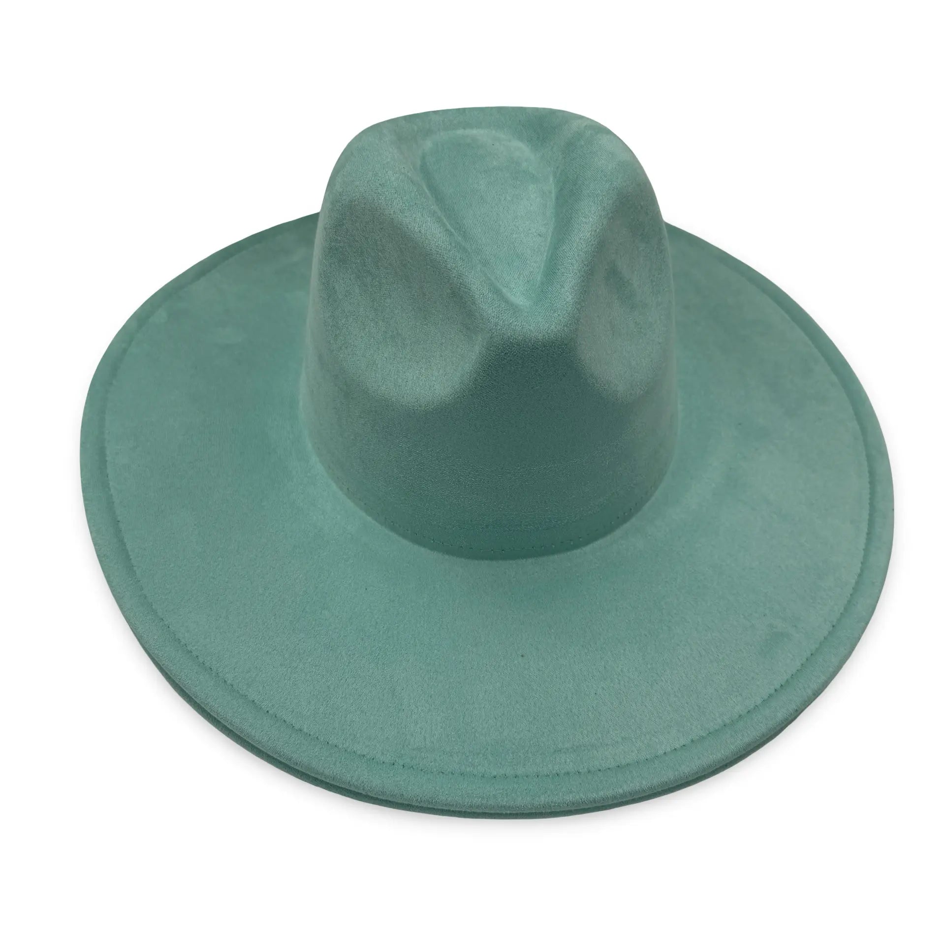 Engraved Vegan Suede Flat Brim Cowboy Hat 