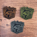 Fish Around and Find Trout – Laser Engraved Leather Patch 