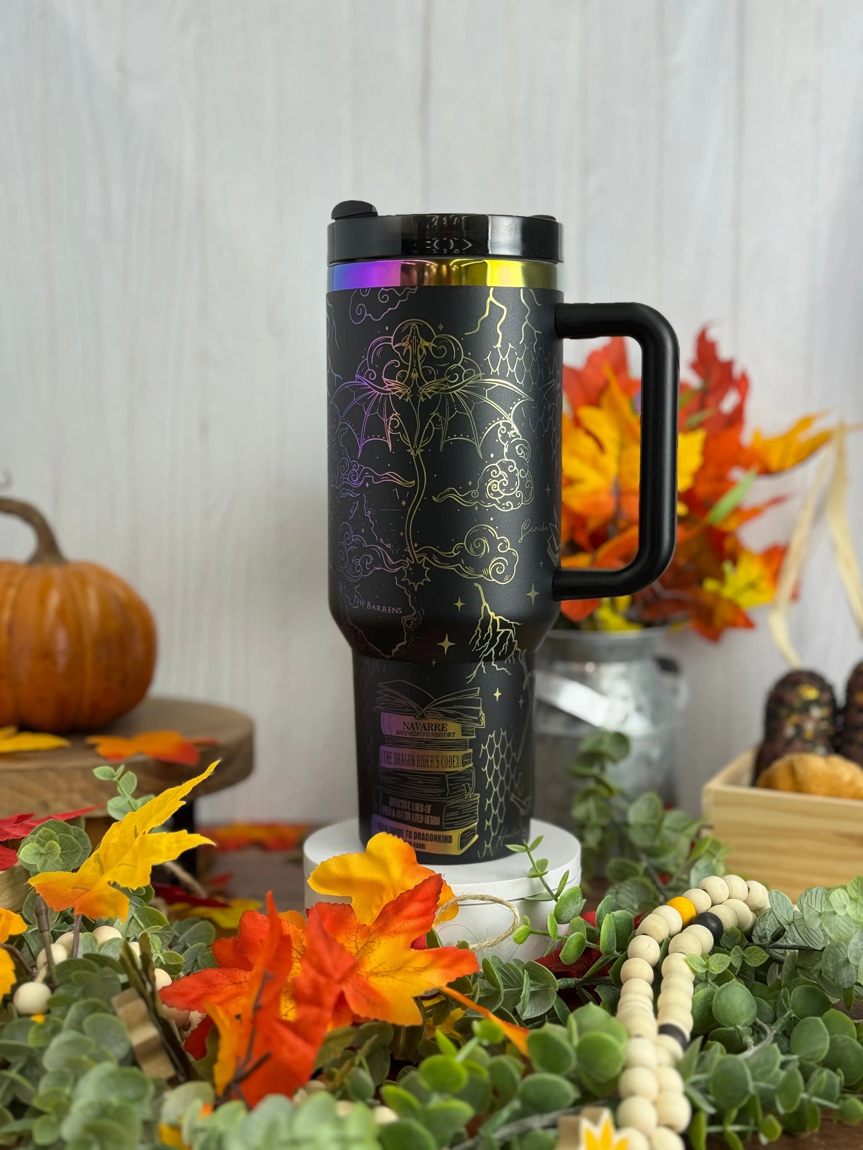 Fourth Wing Tumbler Black to Rainbow 40oz 