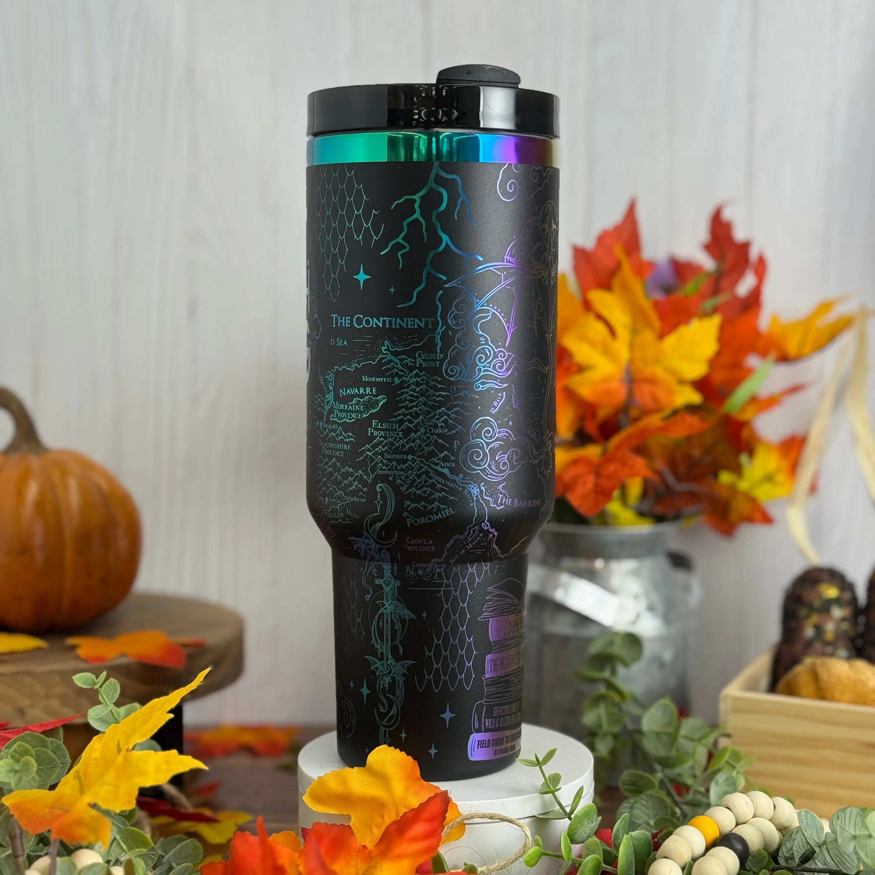 Fourth Wing Tumbler Black to Rainbow 40oz 