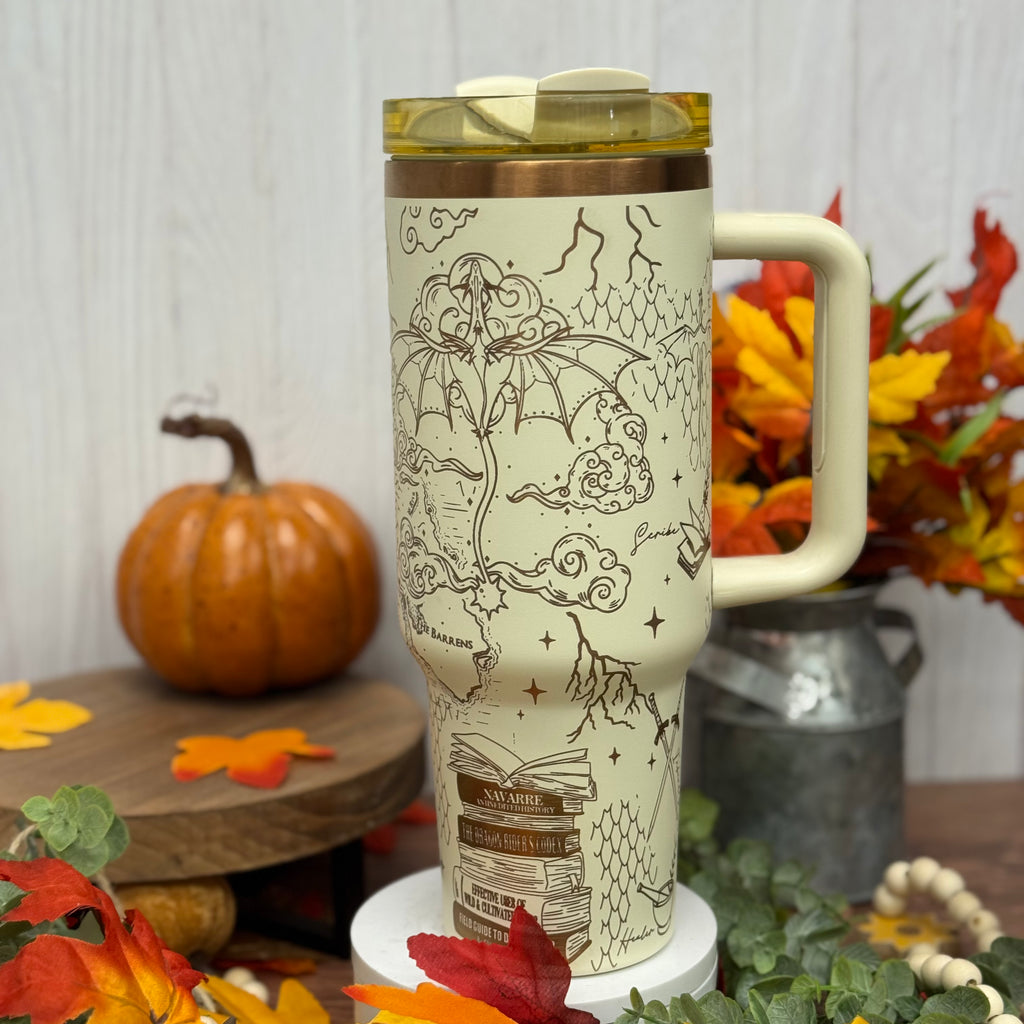 Fourth Wing Tumbler Cream to Copper 40oz 