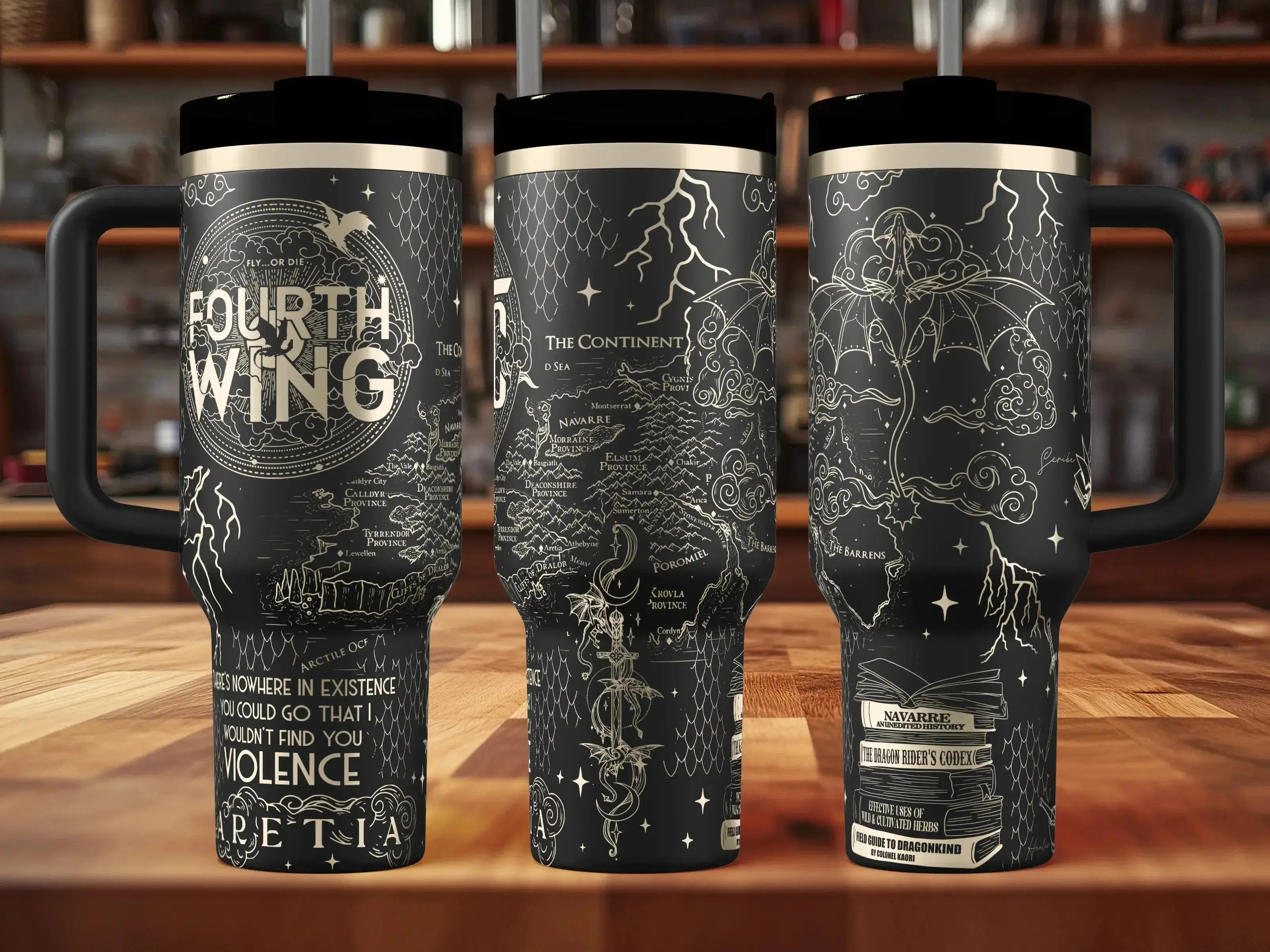 Fourth Wing (v3) Quencher Tumbler (30oz, 40oz, + Stanleys)