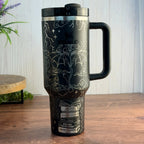 Fourth Wing v3 tumbler black / sliver 40oz Stanley 