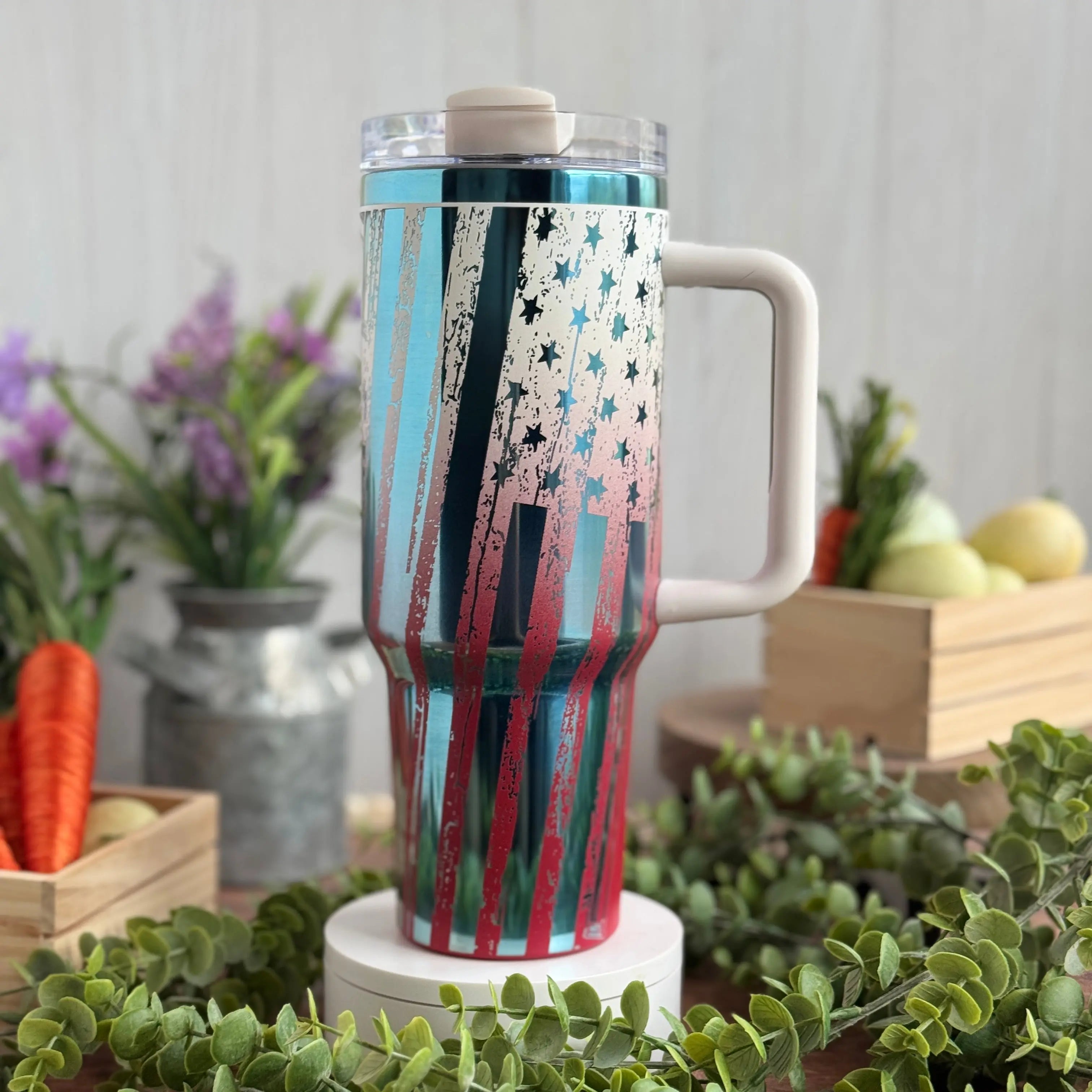 Freedom Seeds AMERICA Engraved Red/White/Blue 40 oz Tumbler 