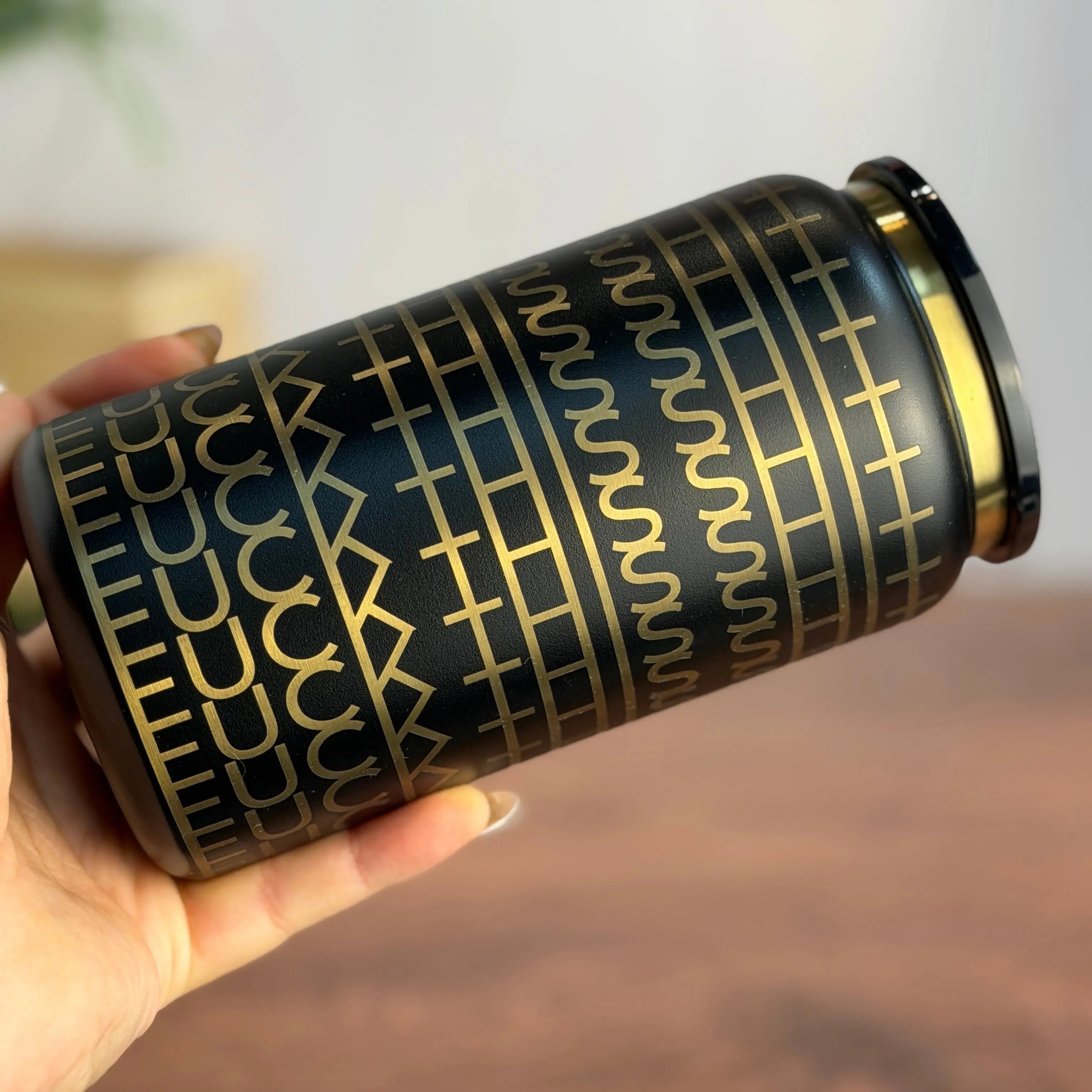 Fuck This Shit Tumbler Black to Gold 16oz tumbler 