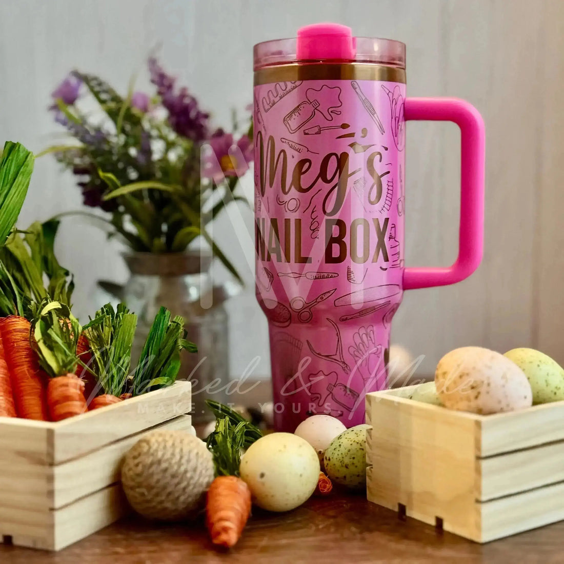 a group of travel mugs with the words custom engraved tumblers on them