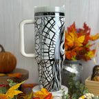 Ghost Facce Stained Glass Tumbler White to Black 40 oz 