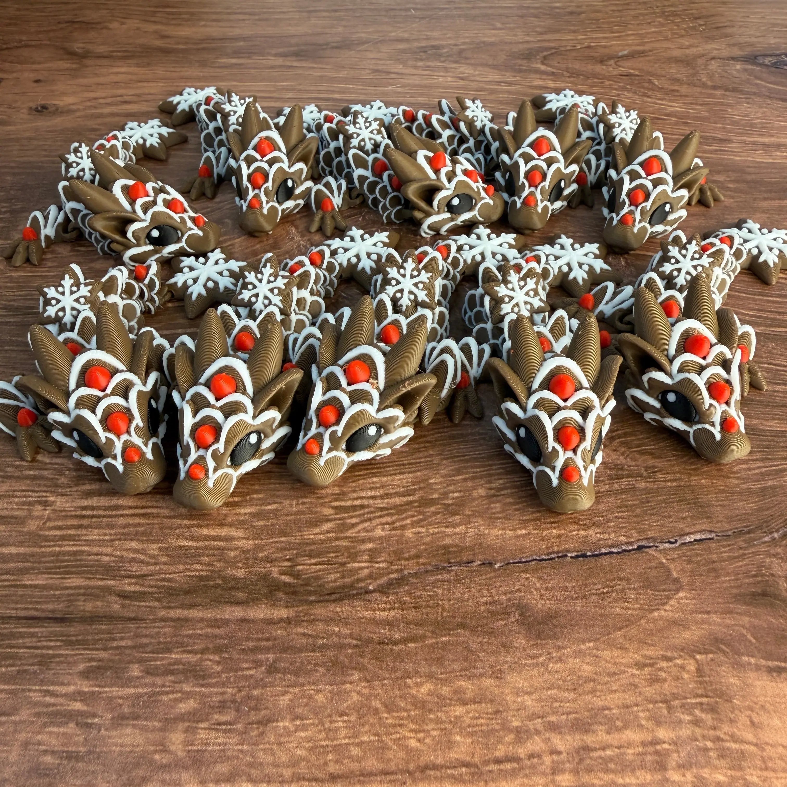 Gingerbread Dragon Baby – 3D Printed Articulated Toy 