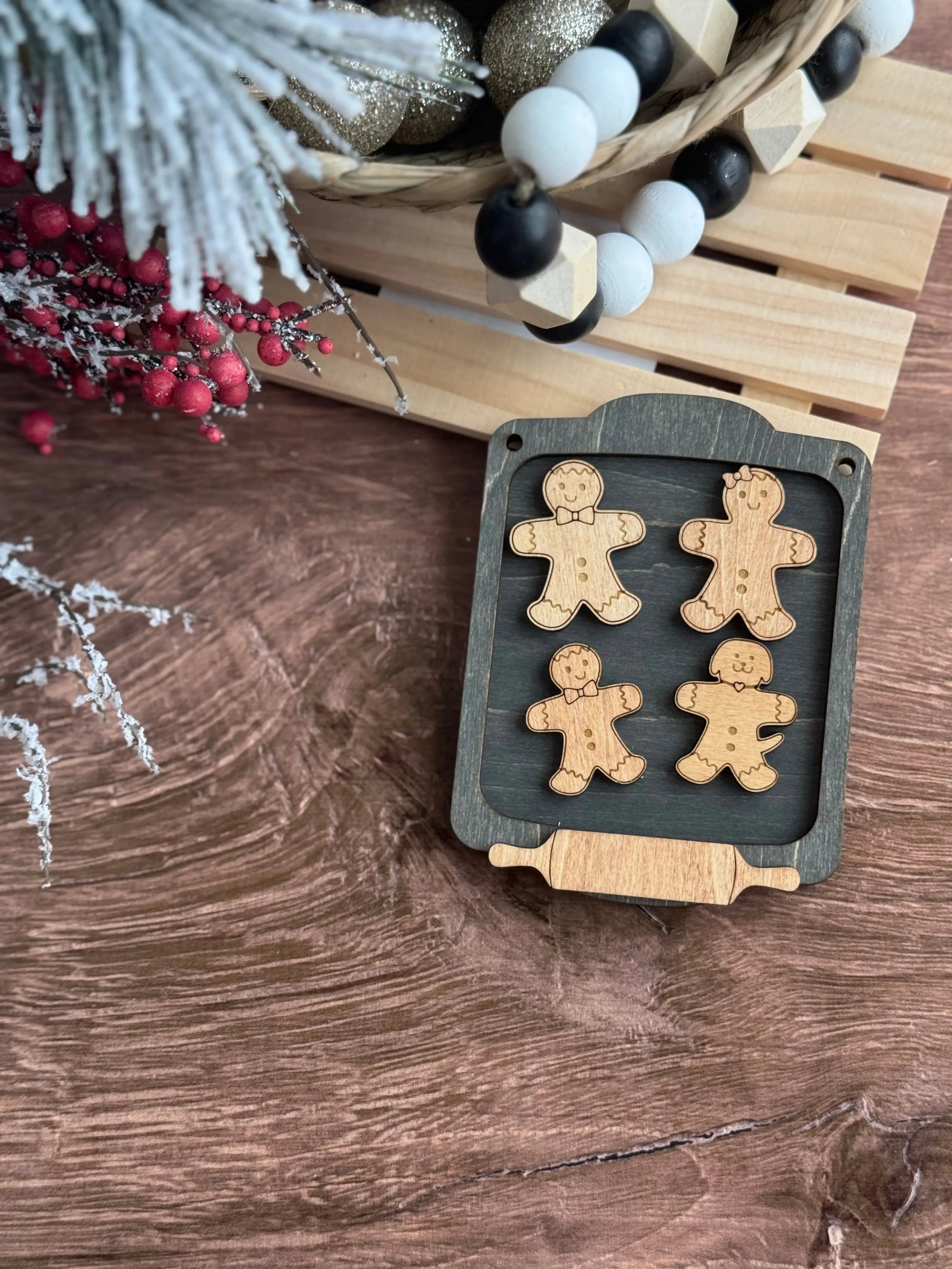 Gingerbread Family Baking Pan Ornament - 3 Sizes! 