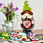 Gnome Base for 3" Rounds | Seasonal Interchangeable Home Decor | Gnome | DIY CUTOUT KIT 