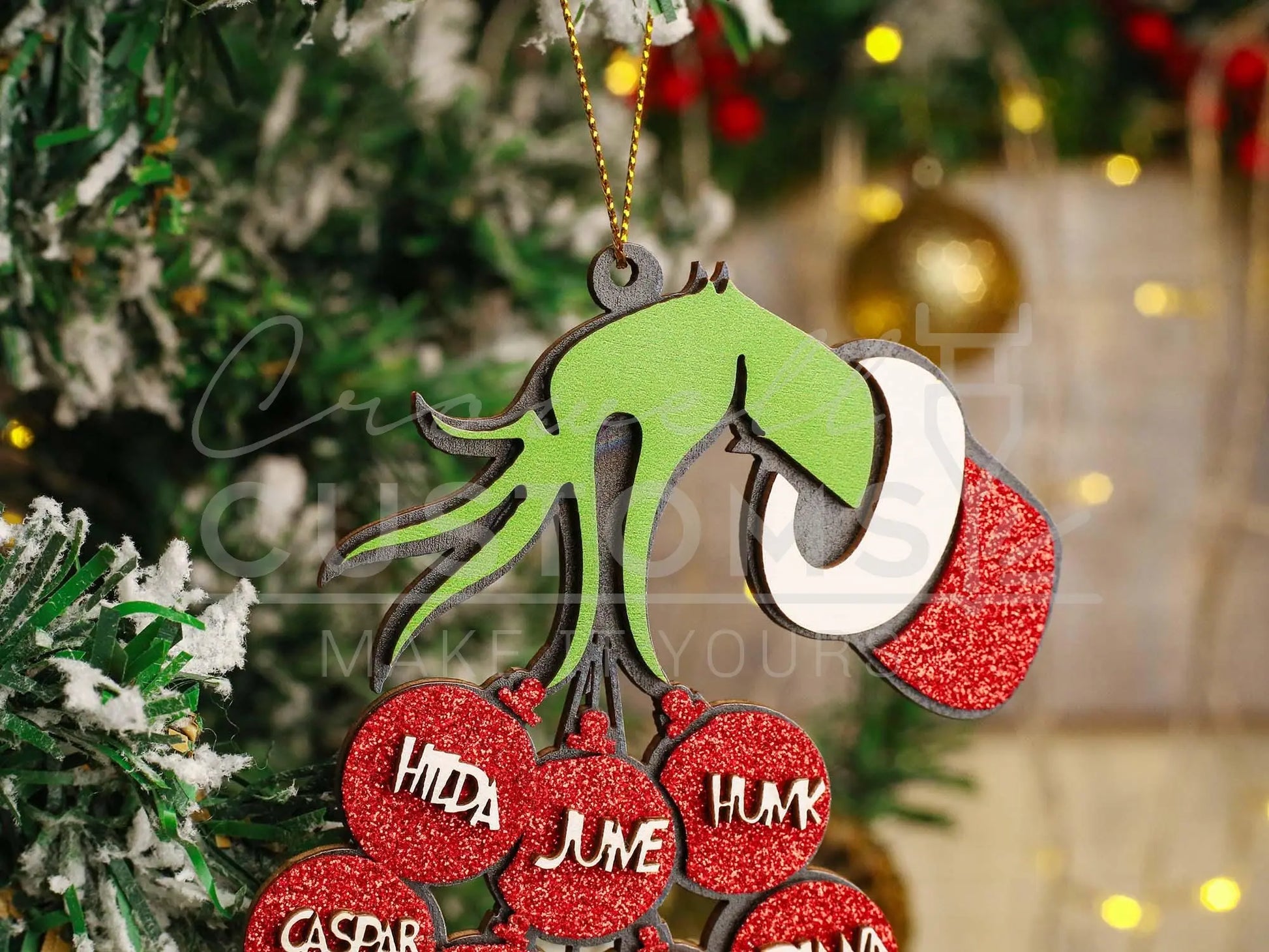 Grinch Personalized Name Ornament 