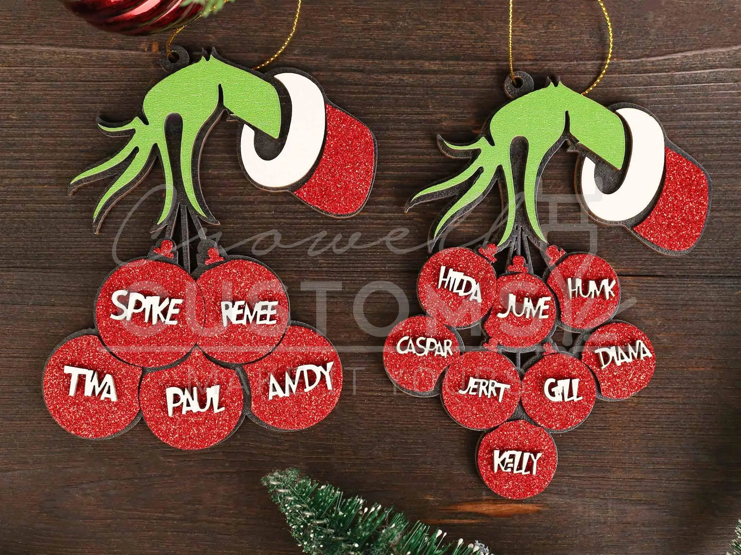 Grinch Personalized Name Ornament 