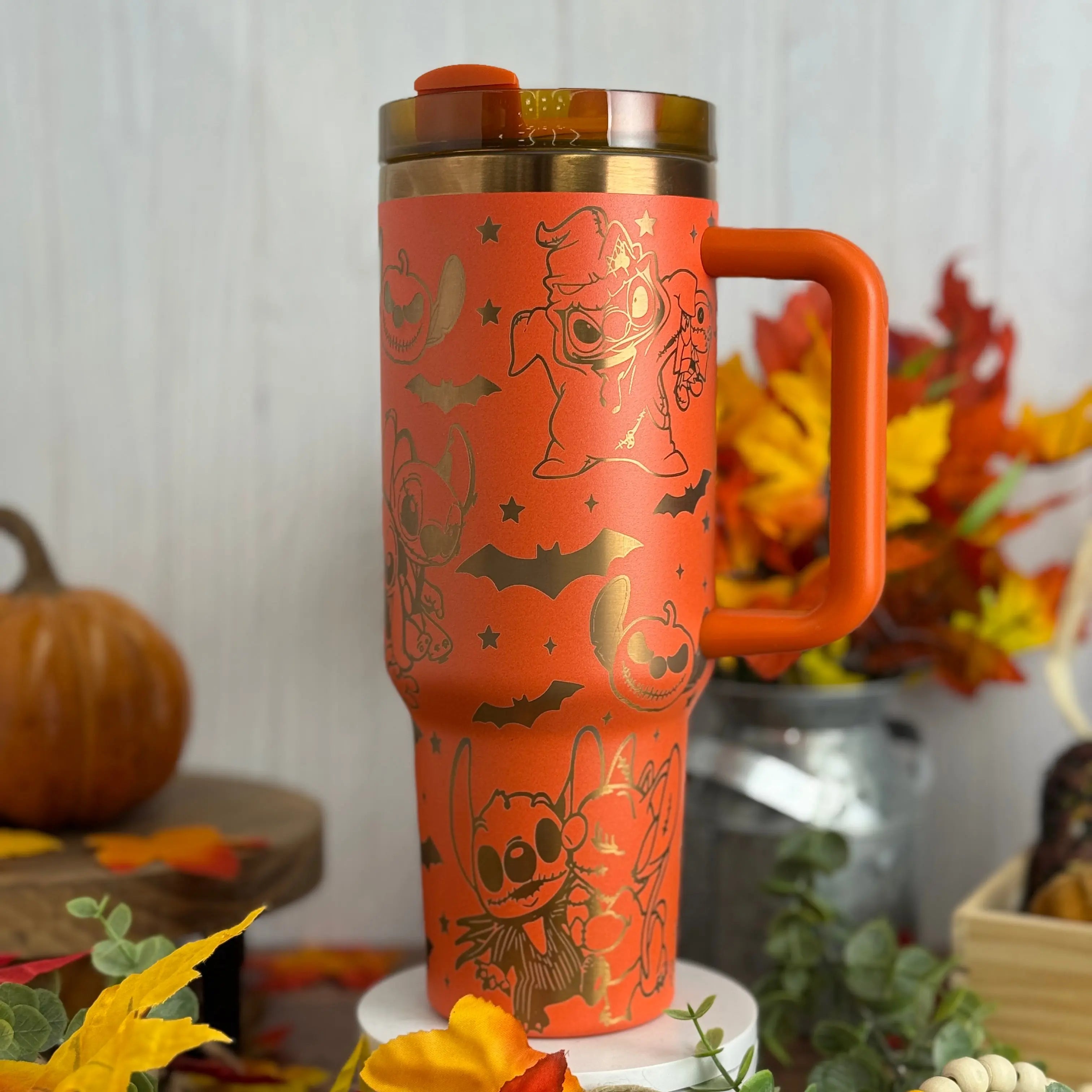 Halloween Stitch Tumbler Orange to Copper 40oz 