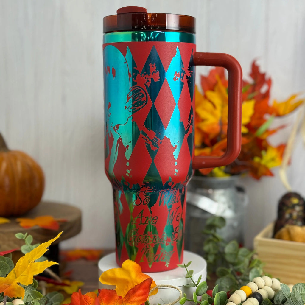 Harley Quinn Tumbler  Red to Blue/Green 40 oz 