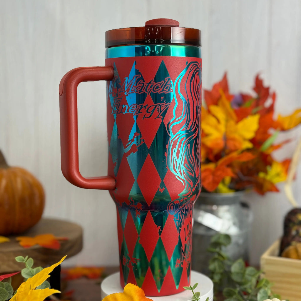 Harley Quinn Tumbler  Red to Blue/Green 40 oz 