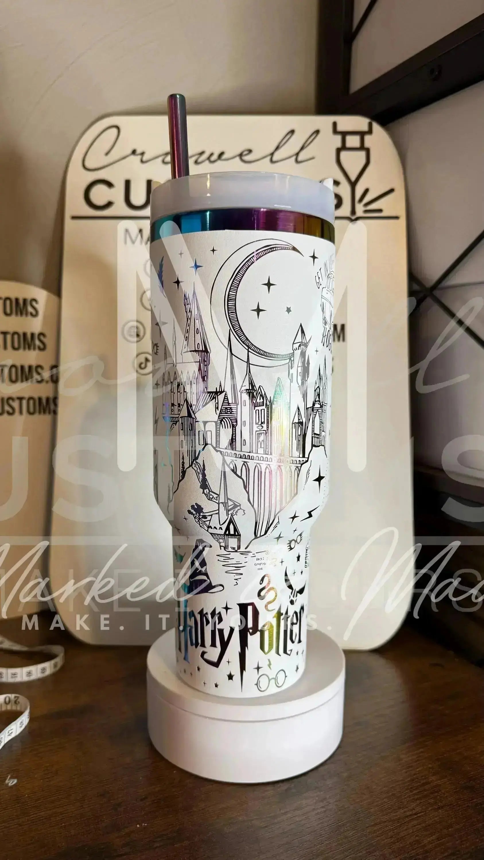 Harry Potter Hogwarts Theme Quencher Tumbler (30oz, 40oz, + Stanleys)