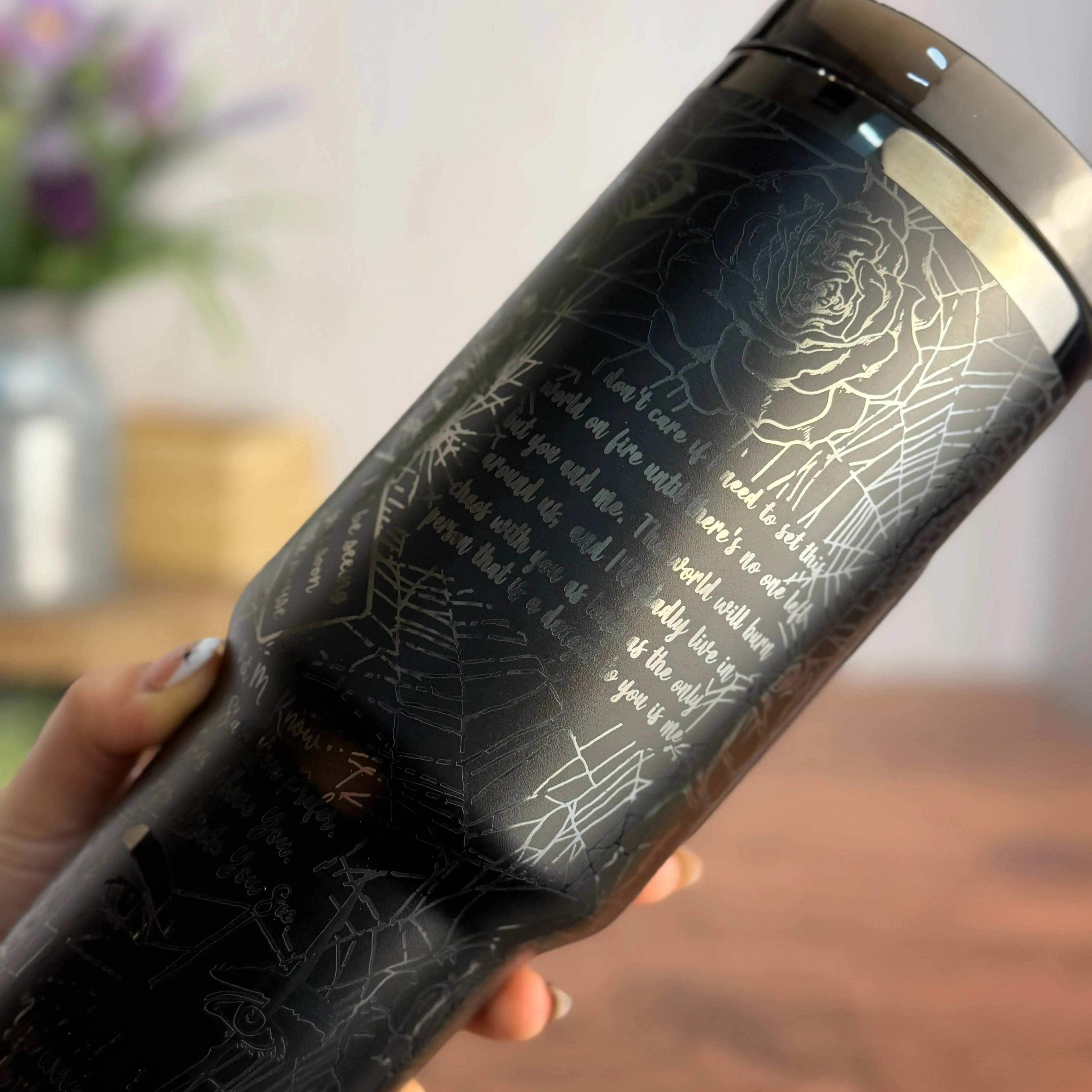 Haunting Adeline / Run Little Mouse Engraved Black to Black 40 oz Tumbler 