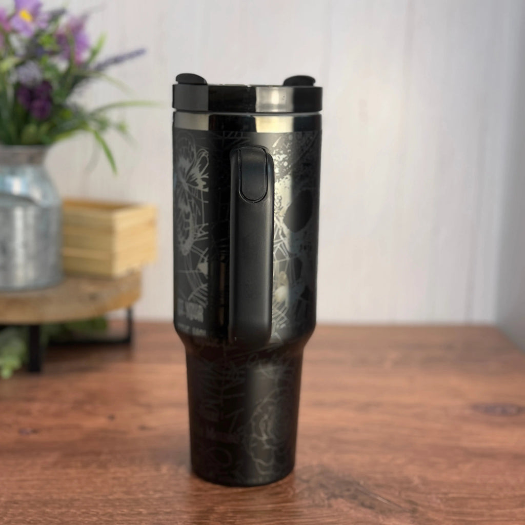 Haunting Adeline / Run Little Mouse Engraved Black to Black 40 oz Tumbler 