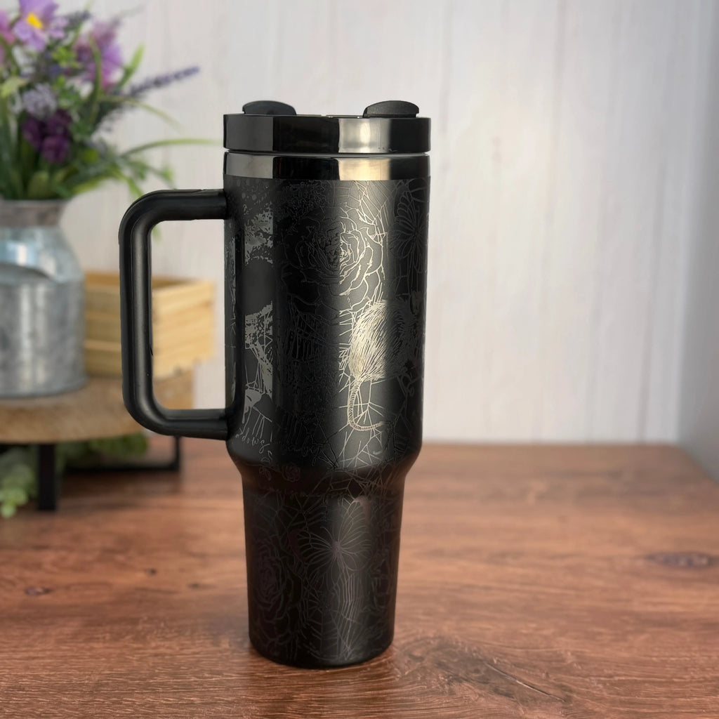 Haunting Adeline / Run Little Mouse Engraved Black to Black 40 oz Tumbler 